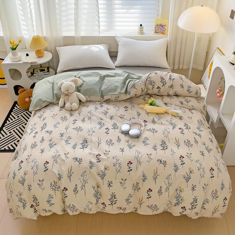 1Pc Pastoral Floral Duvet Cover Colorful Flowers 100% Cotton Skin-friendly Breathable Comforter Cover for Kids Teens Adults