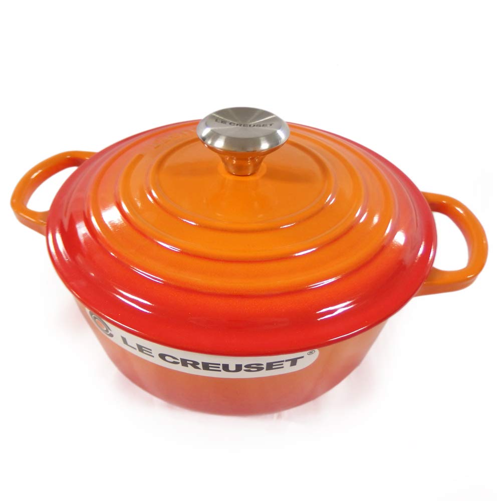 Le Creuset Pot Cocotte Ronde Orange 09 Creuset/Le Two-handed 21177-20cm (Silver Knob) [Item]