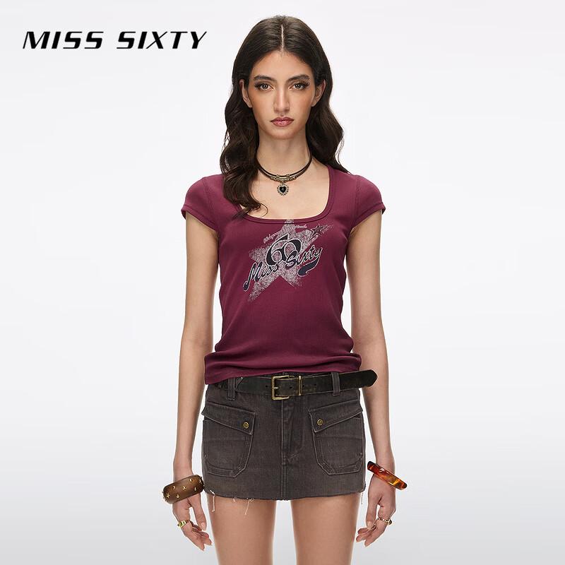 MISS SIXTY x Bella Capsule Collection Square Neck T-shirt M