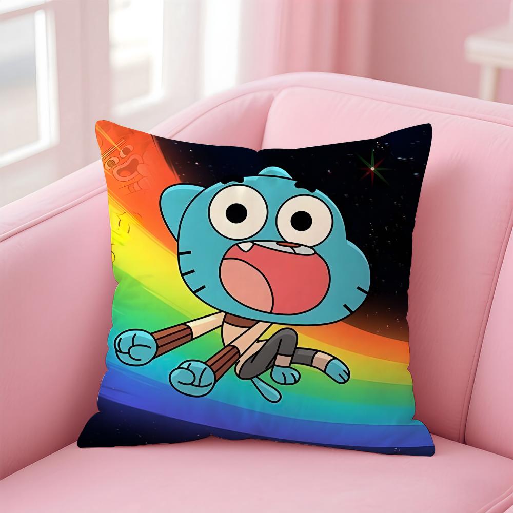 A-Animation The Amazing World of G-Gumball Cushion Cover Comfortable Reversible Pillow Cover Ideal for Car Sofa Bedroom & Beyond