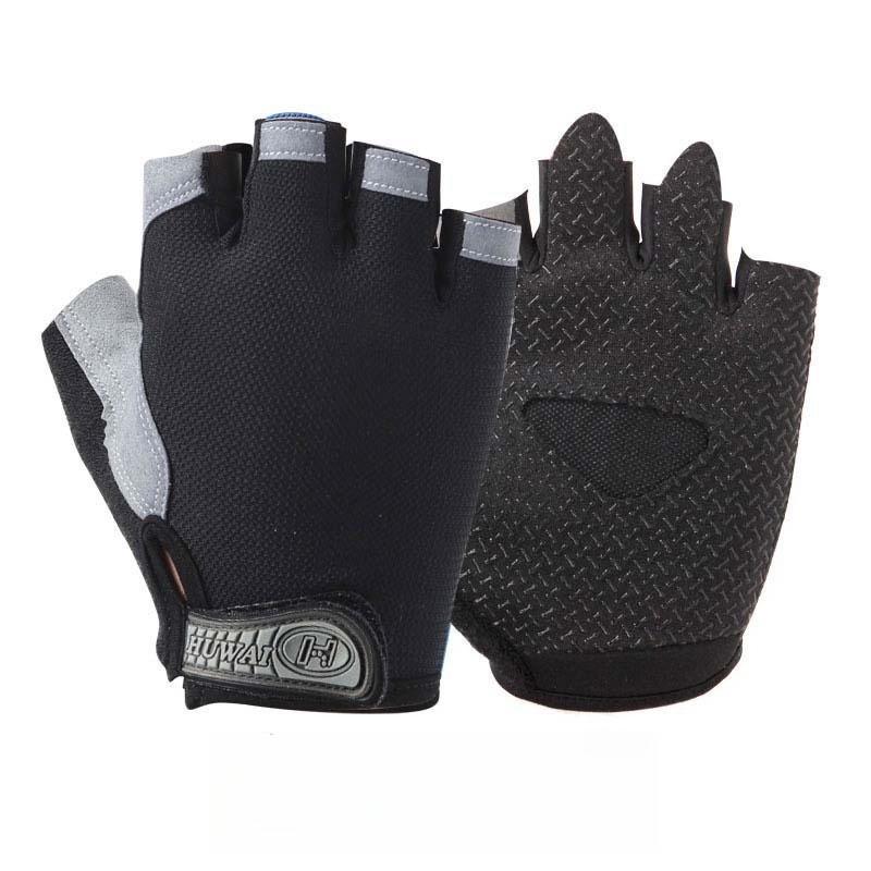 

Anti Slip Breathable Half Finger Sports Gloves Men Women Thickened Thin Cycling Gloves Outdoor Gym Workout Bar Callus Protection S чёрный