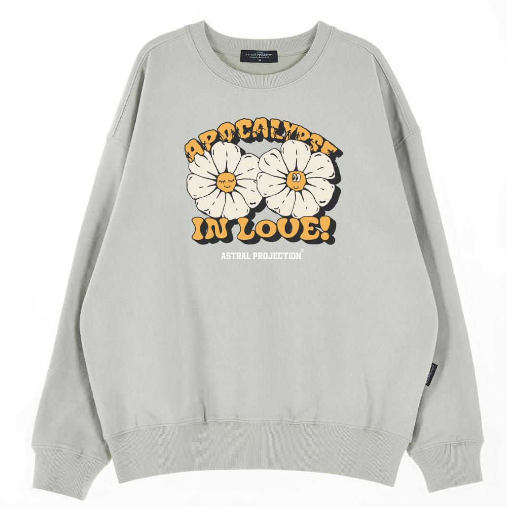 ASTRAL PROJECTION Oversized Drop Shoulder Apocalypse Daisy Sweatshirt_Mint