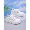 Women's Trendy White Lace-up Shoes with Thick Sole and Hollow Out Design