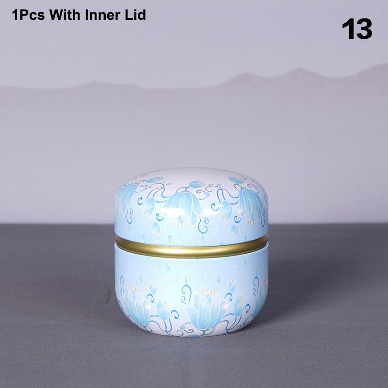 Tea Caddy Tea Box Containers Candle Cans Coffee Candy Snacks Sealed Iron Jars Floral Pattern Small Portable Storage Boxes