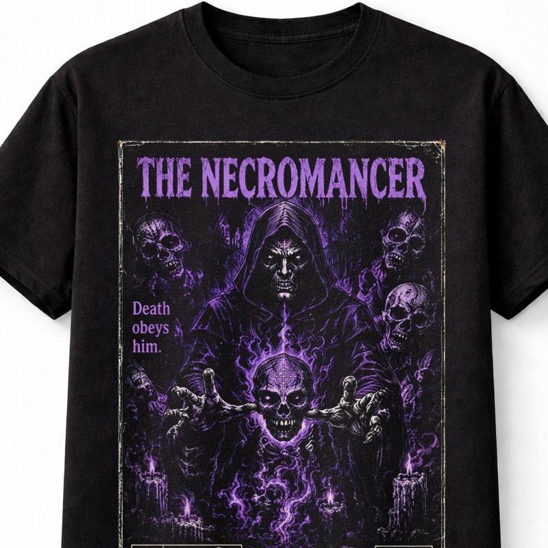 NecroUnisexcer VHS Horror Occult Skeleton Gothic Black Unisex TShirt