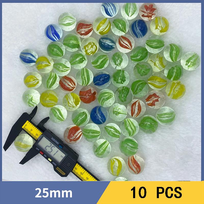10Pcs 14/16/19/25Mm Colorful Glass Marbles Toy Kids Marble Balls Run Game Solitaire Toy Accs Vase Fillerfish Tank Home Toy Gift