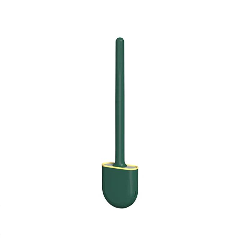 Wall-mounted toilet brush silicone flat brush head toilet brush cleaning brush set toilet clean brush bathroom