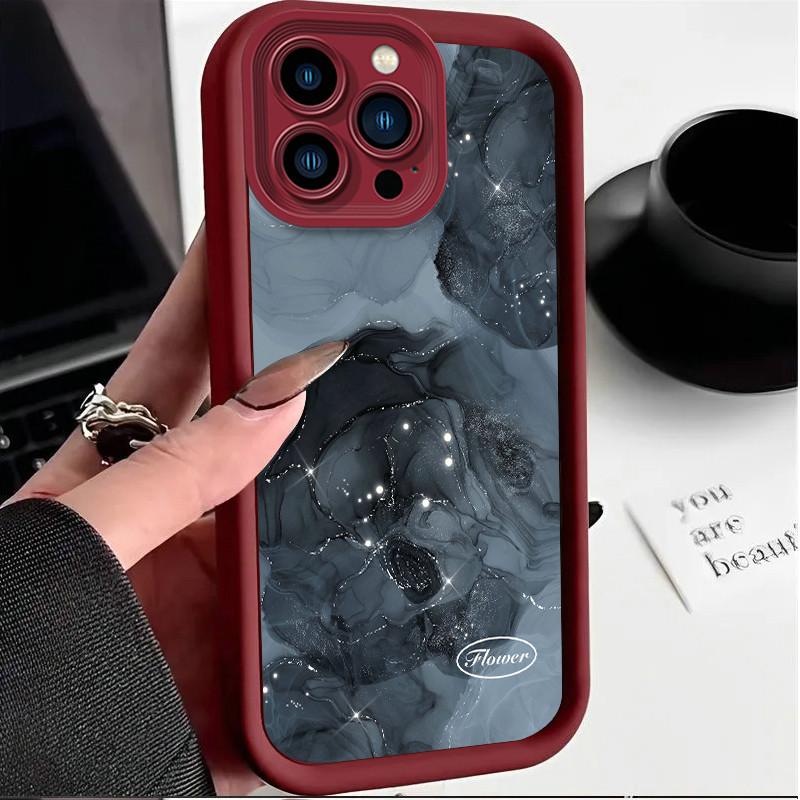 

Черный фон Halo Printed Fashion Case Гибкий мягкий силиконовый чехол TPU Shell Полная задняя крышка для Realme Realme 13 Plus 5G вино красного