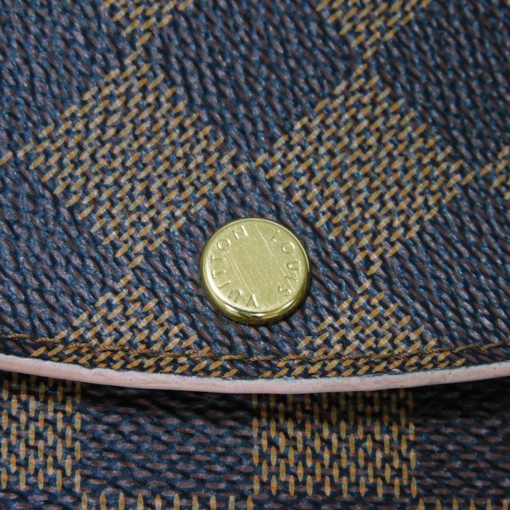 Used 12564 Portefeiulle Kaisa N61227 7940 Logo Ebene Brown Pink Bifold Two-tone Damier Rose Ballerine Ladies from Japan