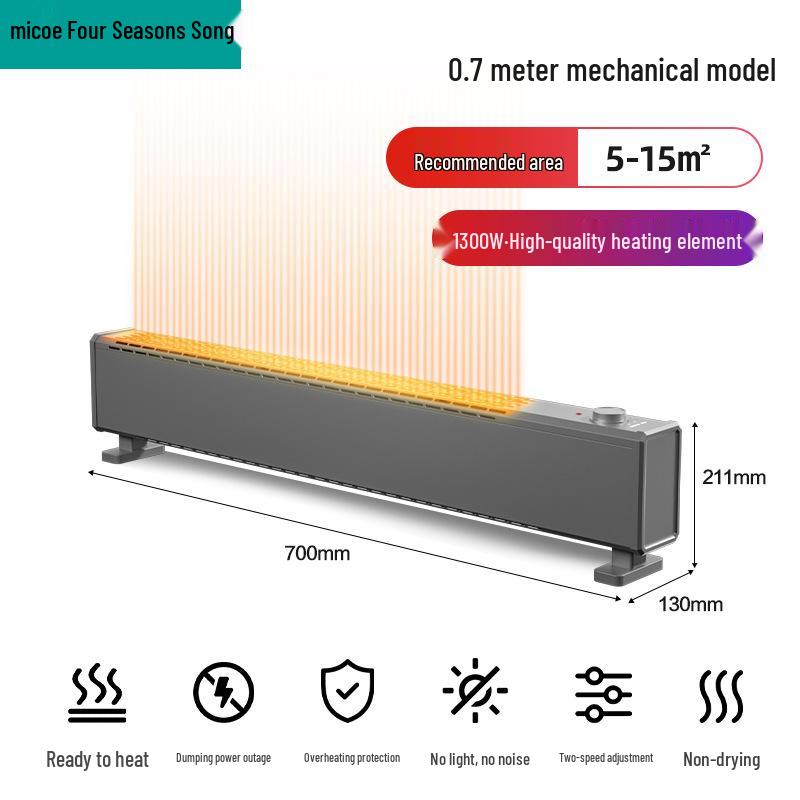 Graphene Skirting Board Heater: Energy-Saving Winter Floor Blower 2025