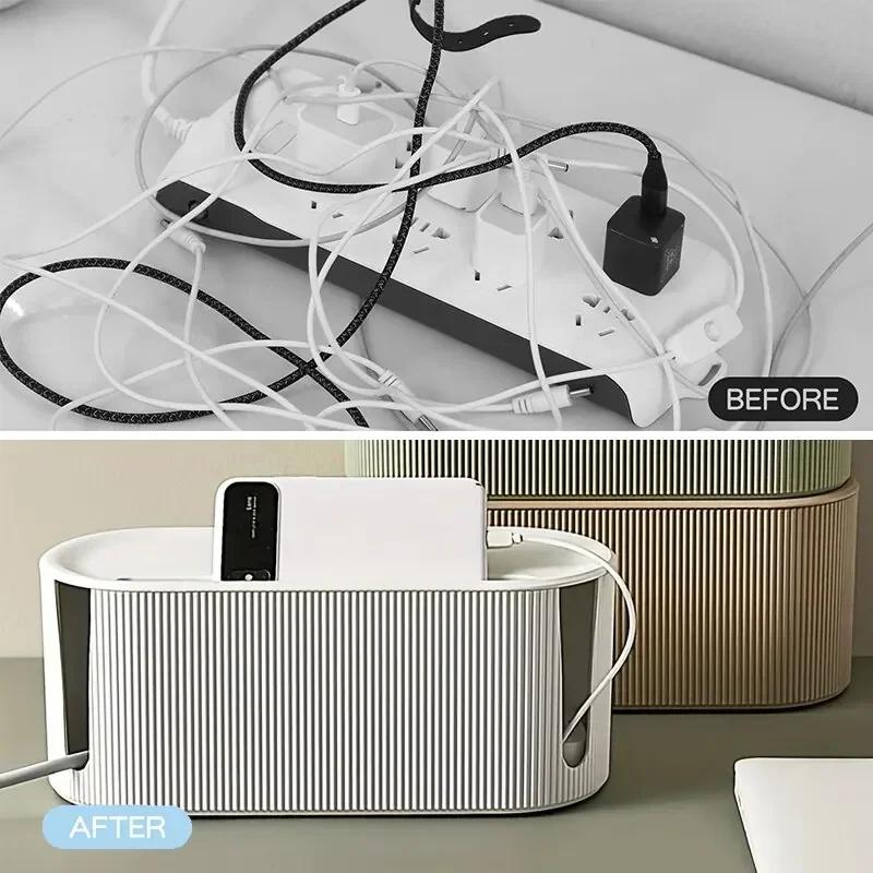 Portable Cable Management Organizer Box for Power Strips and Cord for Power StripsTV Computer Wires Hider Box for Home Office