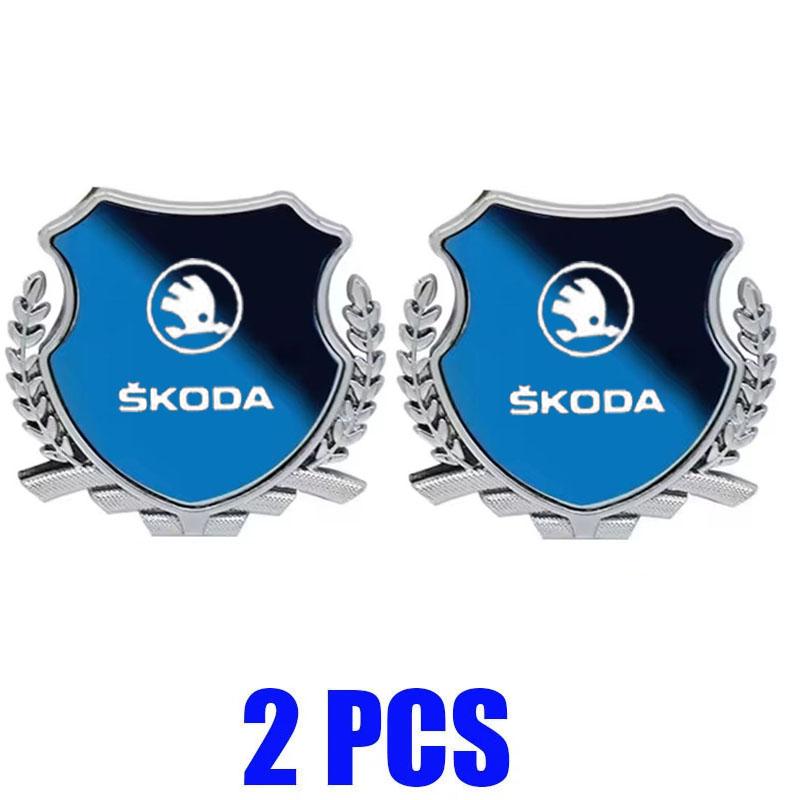 ABCDGF1 Alloy Car Fender Emblem Laser Logo Window Badge for Skoda Kodiaq Karoq Superb Fabia Kamiq Octavia Citigo Yeti Rapid Scala Vision