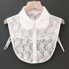 White Lace Fake Collar Black Vintage Shawl Detachable Front Tie Elegant False Two-piece Blouse Shoulders Fake Collar Ladies