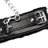 Couple Bondage Faux Leather Plush Cuffs Chain Adult Sex Game Restraint Handcuffs