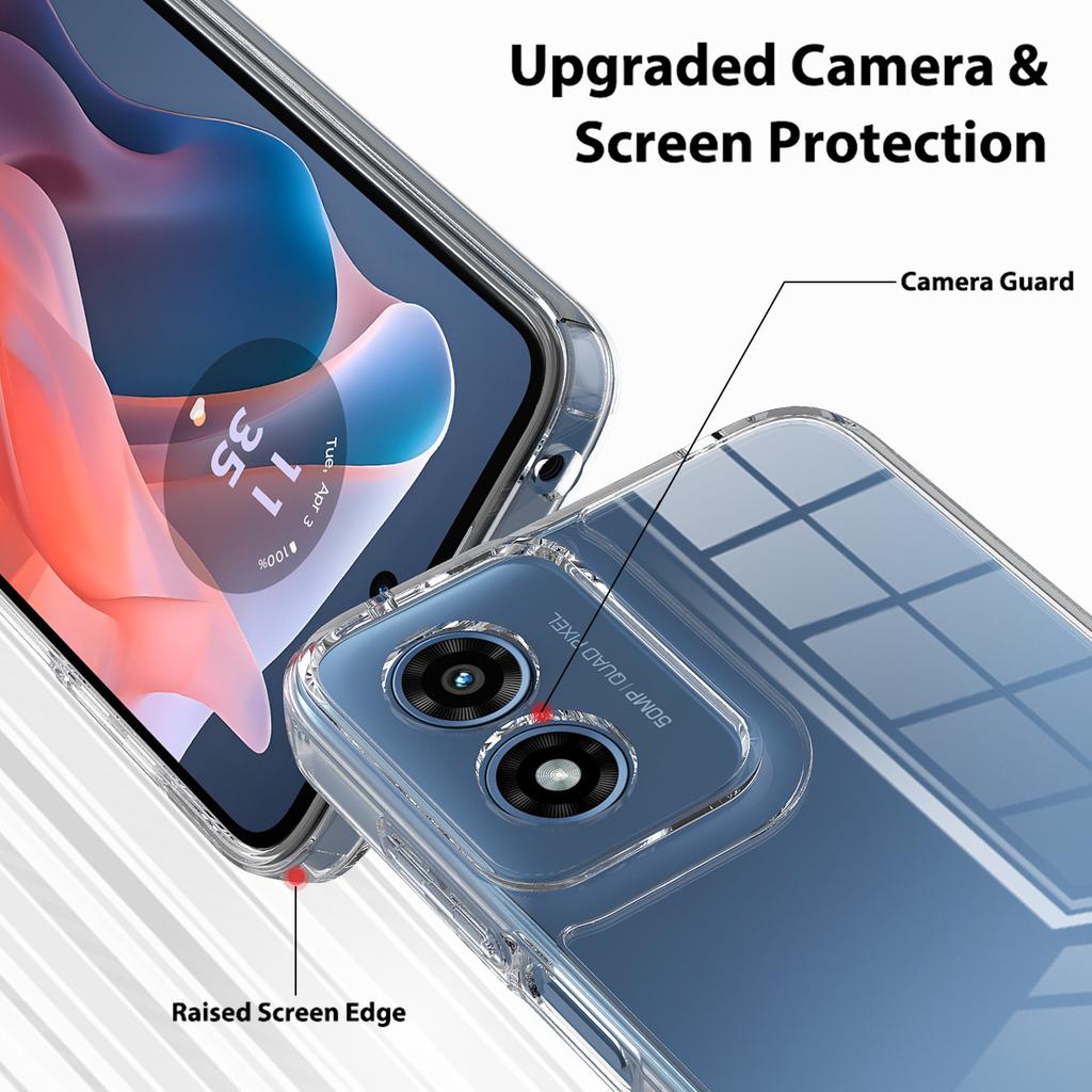 For Motorola Moto G Play (2024) 4G Clear Phone Case TPU+Acrylic Shockproof Phone Back Cover