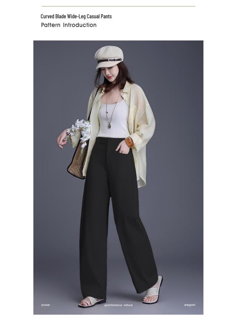 Brand Women's 2026 Fashion Wide-Leg High-Waist Loose Non-Iron Casual Pants