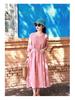 2026 Summer Cotton Linen V-Neck Artistic Long Dress for Women