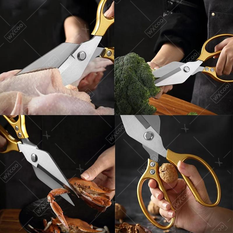 Stainless Steel Kitchen Scissors Professional Poultry Shears for Bone Meat Chicken Vegetables Scissors Multipurpose BBQ Scissors