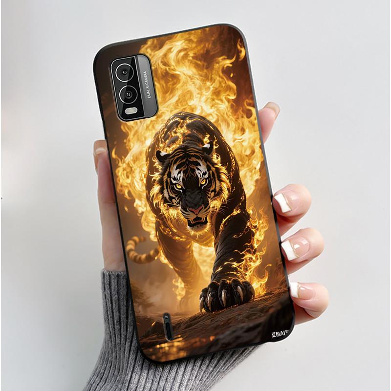 Phone Case for Nokia C210 C110 C300 Cases Luxury Dragon Cute Cool Boys Girls Black Soft TPU Protective Cover Shockproof Fundas