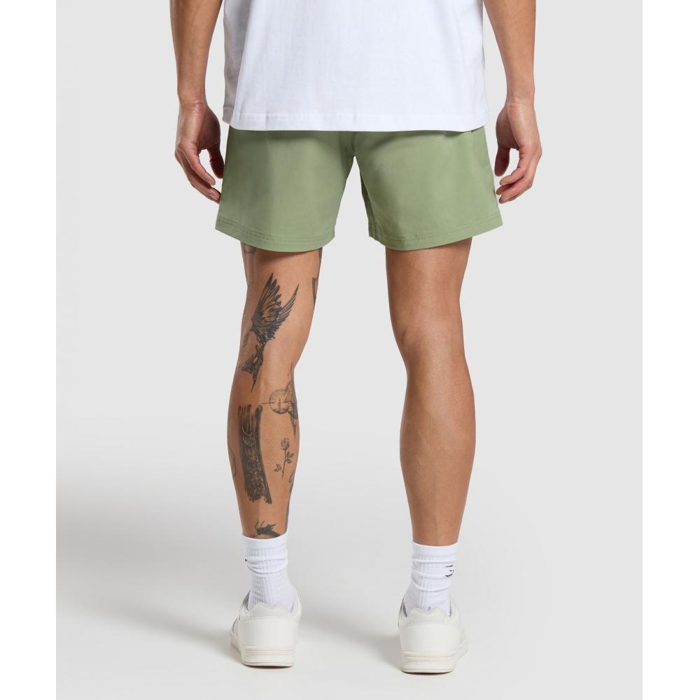 Gymshark Rest Day Woven Shorts Natural Sage Green A5a6d Ecjk