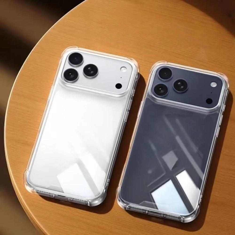 Luxury Transparent Phone Case For iPhone 17 16 Pro Max Soft TPU Cases For iPhone 17 16 15 14 13 Pro Max Air Soft TPU Clear Cover