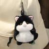 Soft Material Cat Plush Keychain Chubby Design Plush Cat Keychain Cat Plush Pendant  Backpack Decor