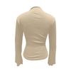 Women's Fashion Trumpet Sleeve Stand Collar Slim Fit Long Sleeve Top