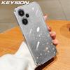 KEYSION Luxury Plating Glitter Phone Case for Xiaomi POCO F5 Transparent Soft TPU Shockproof Back Cover for POCO F5 Pro