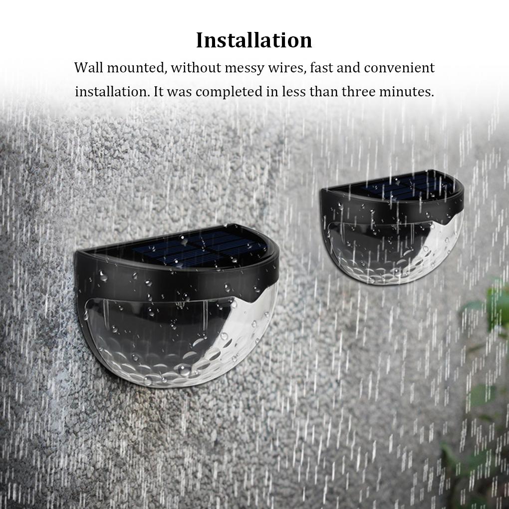 Fence Lights Solar Powered LED Light Wall-mounted Sensor Lamp Auto ON/OFF Outdoor Courtyard Railing Yard Stairway