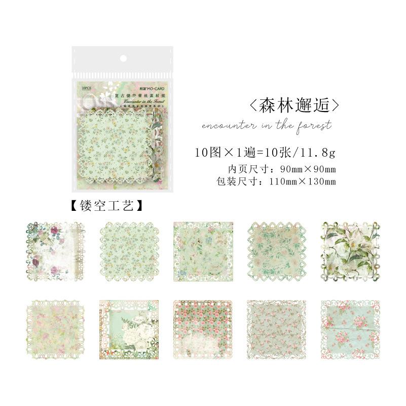 10 - Sheet Vintage Hollow Lace Decorative Paper, Intricate Lace Patterns for Hand Account Decoration and DIY Crafts