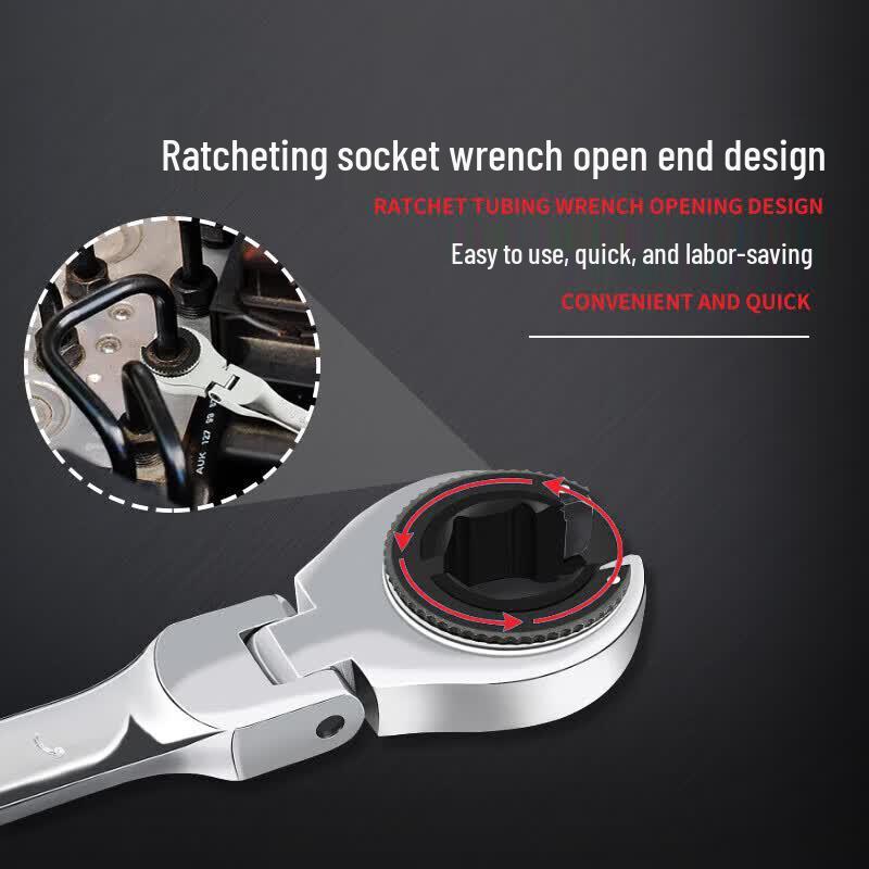 Universal Rotatable Open-End Ratchet Combination Wrench