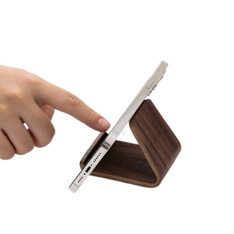 Handy-Ständer aus massivem Nussbaumholz: Kreativer minimalistischer Schreibtischhalter & Ablageständer