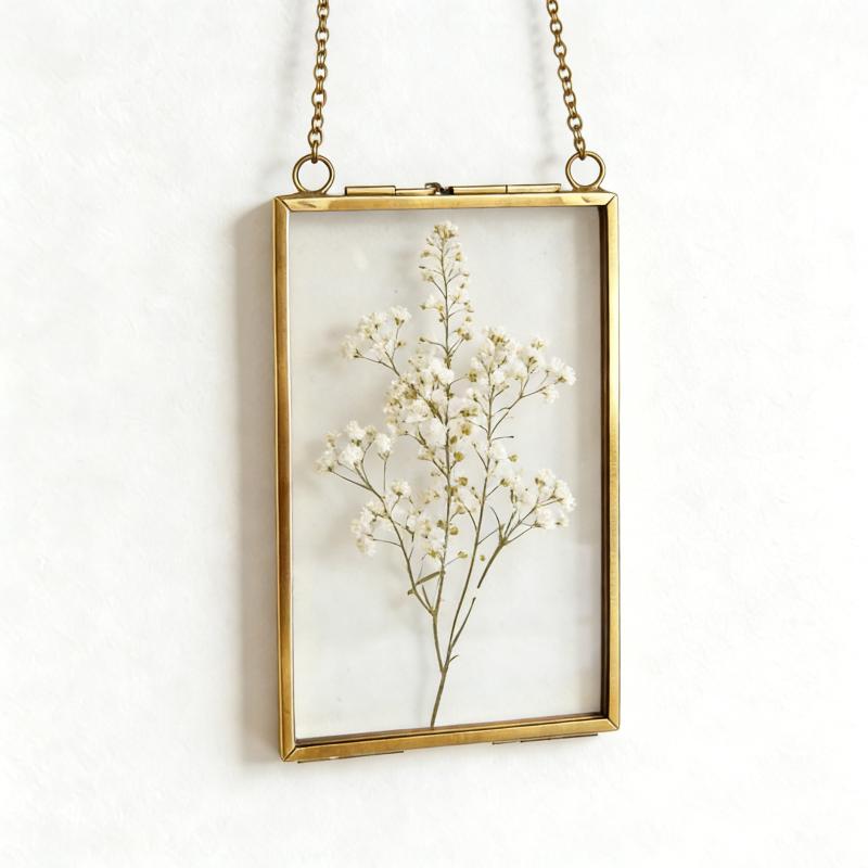 Eenvoudig Metalen Fotolijstje, Hoge Transparantie Glazen Fotolijst, Plantenspecimen en Gedroogde Bloem Bewaarframe