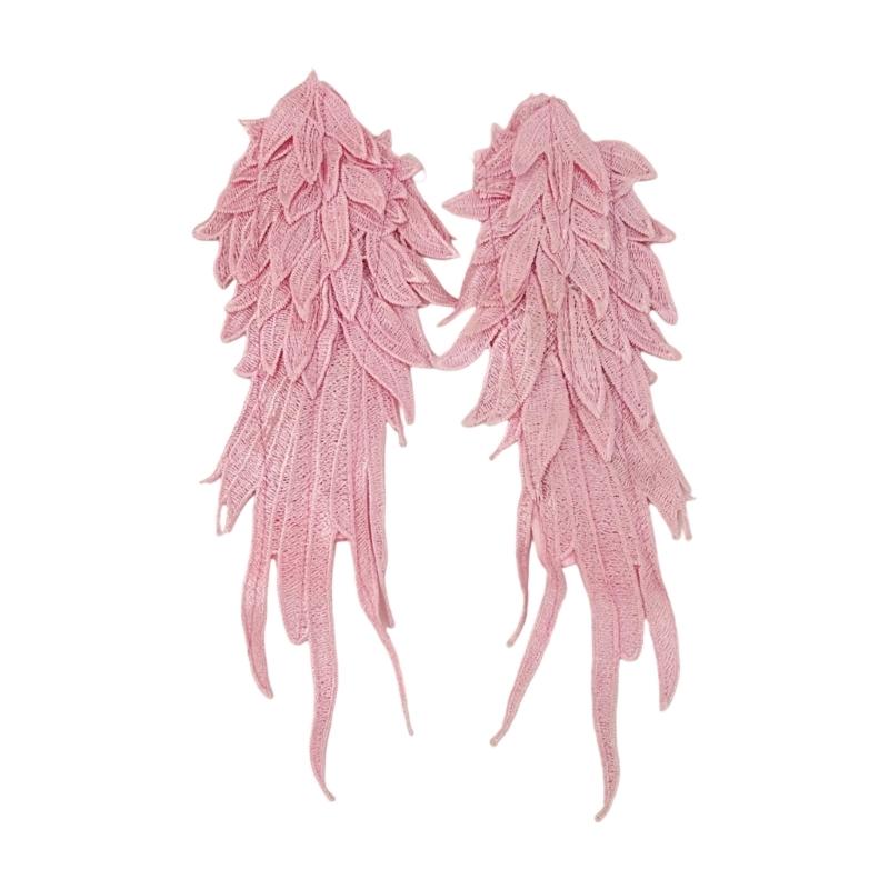 Adjustable Gothic Lolita Hair Clip With Angel Devil Wing Embroidery Devil Wing Hair Accessory For Cosplay Accessories розовый