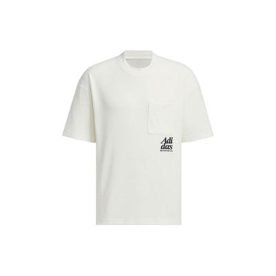 Embroidered Letter Pocket Design Ribbed Crew Neck Sport Short Sleeve T-Shirt Men Tops White JI9824