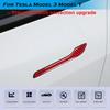 YHCDSEA Model 3 Y Carbon Fiber Door Handle Decorative Protection Cover 4 Pcs/Set Compatible Tesla Model 3 Y Accessories (Red Carbon Fiber)