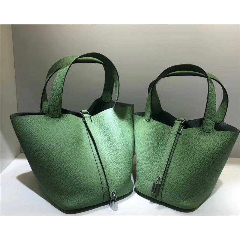 2023 Nowa damska torba ze skóry bydlęcej pierwszej jakości, wzór liczi, koszyk warzywny, worek typu bucket bag, modna i prosta, codzienna torebka