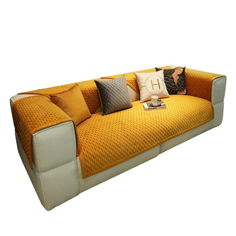 Sofa Cushion Winter Plush Thickened Seat Cushion Modern Light Luxury High-End Four-Season Leather Sofa Cover Cover Cloth Towel