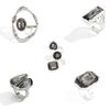 Ingemark 7 Styles Goth Crystal Open Ring for Women 2026 New Trend Geometric Adjustable Knuckle Rings New Year Party Jewelry Gift
