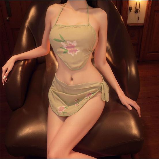 Yetingxiang sexy and passionate ancient-style Hanfu national-style sexy bellyband bed teasing lingerie set