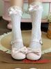 Lolita Lace Trim Mid Calf Socks With Bow For Girls Summer Fashion