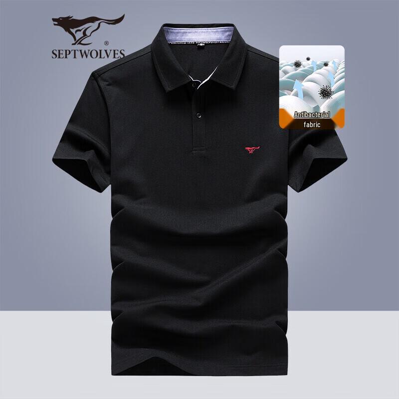 Sevenwolves Men's Summer Antibacterial Business Casual Polo T-Shirt