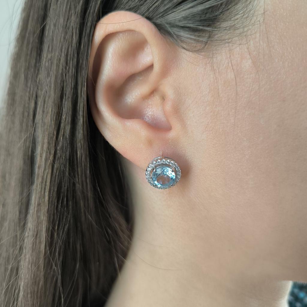 Серебряные серьги с натуральным топазом 5.441ct (2187813)