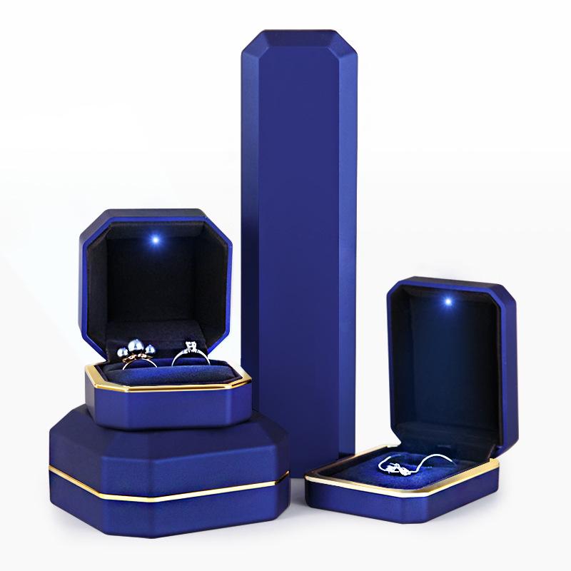 LED Light Lacquer Jewelry Box for Pendants, Bracelets, Rings, Charms, Bangles, Diamonds, Necklaces, and Couple Rings.