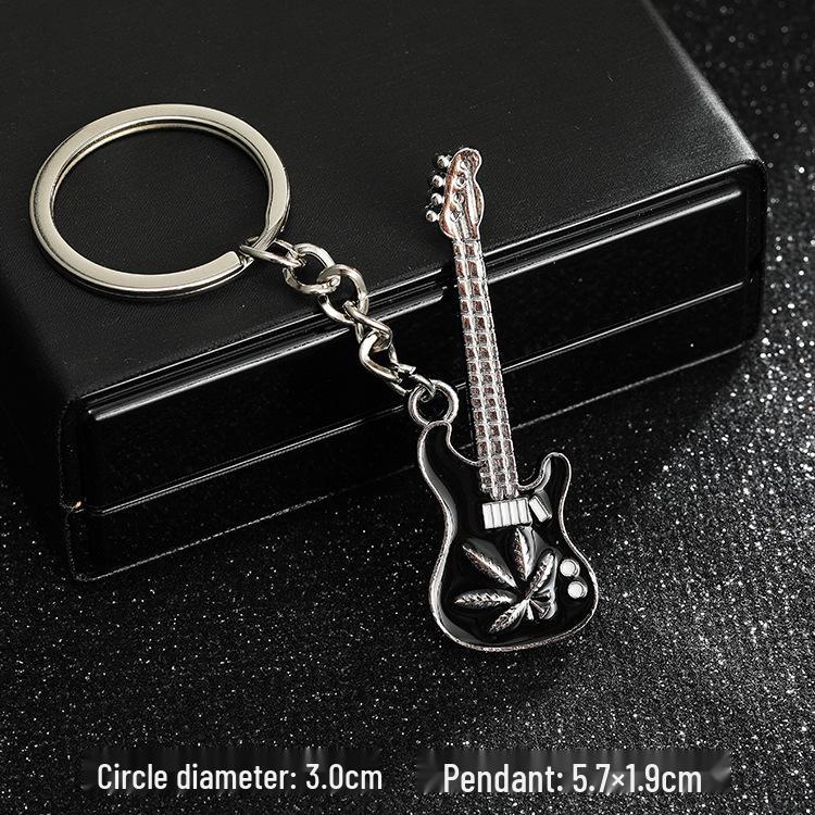 European & American Rock Guitar Keychain: Hip Hop Drip Oil Alloy Pendant Charm for Women's Bags