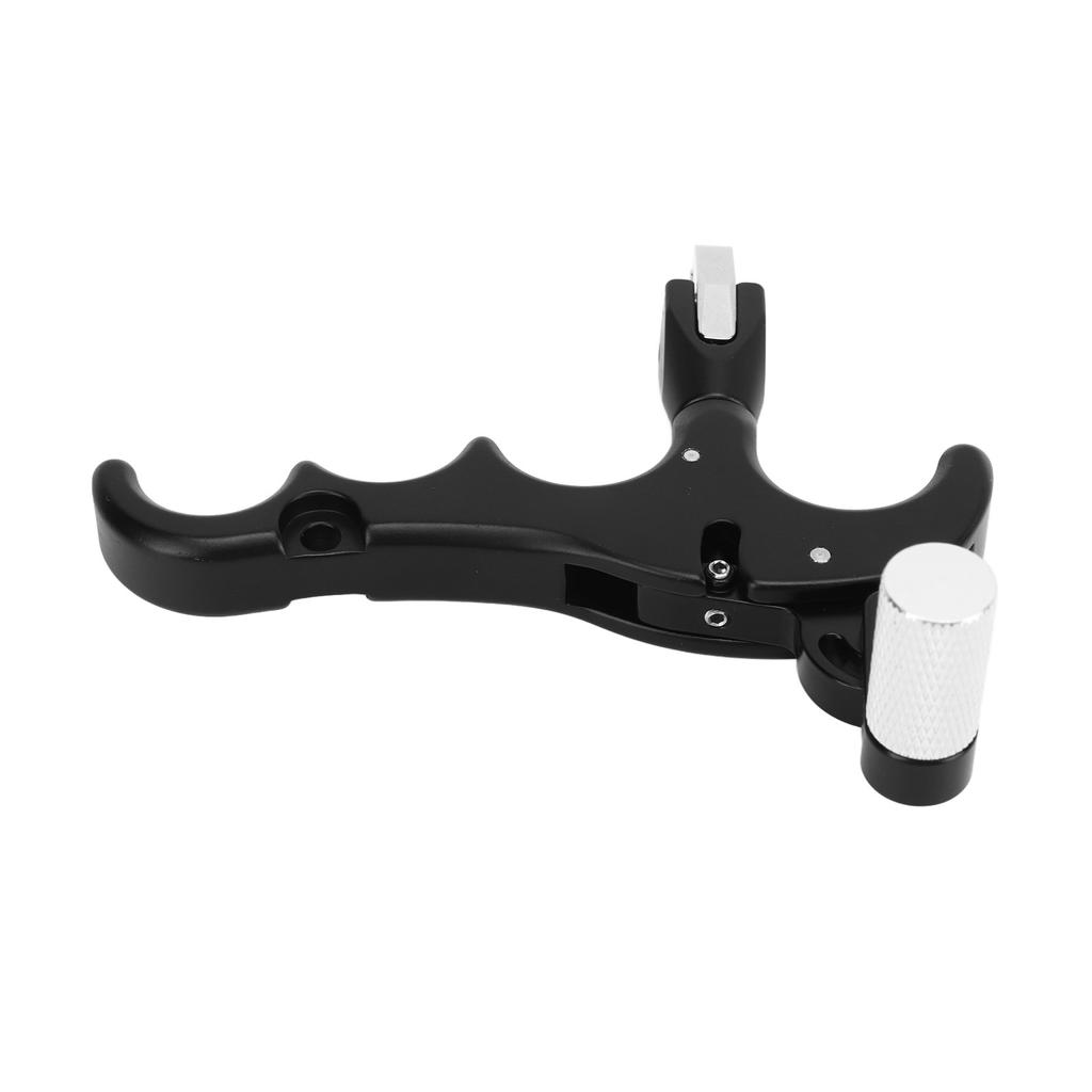 4 Finger Archery Release Aid Grip Adjustable Aluminum Alloy Compound Bow Thumb Trigger for Outdoor Shooting