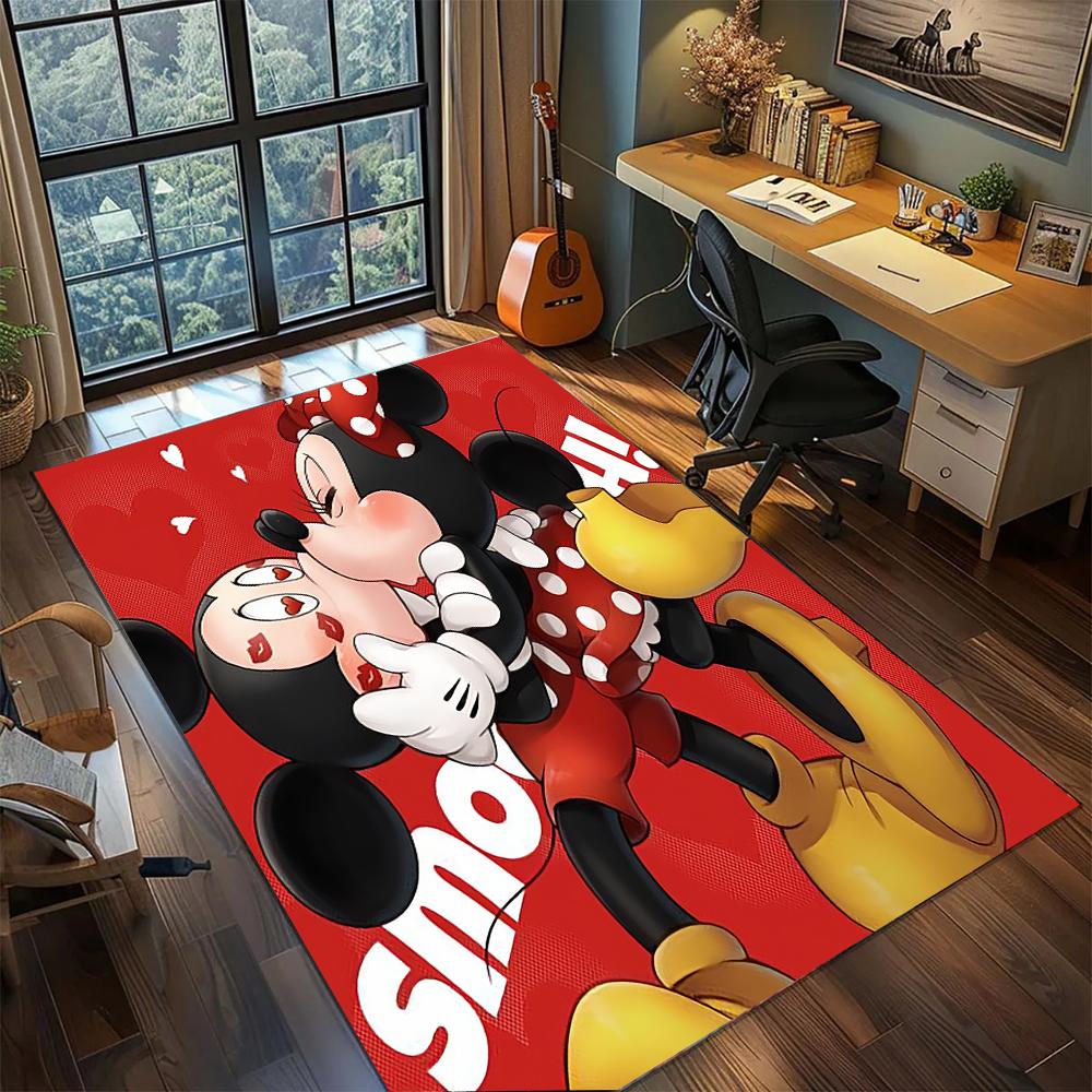 Mickey and Minnie: The Classic Couple Rug Carpet Large Area Rug Non Slip Washable Floor Mat Gamer Room Bedroom Home Decor