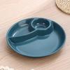 2pcs Household Round Food Plate Microwavable Thickened Divided Dinner Plate Plastic Fruit Serving Tray Salad