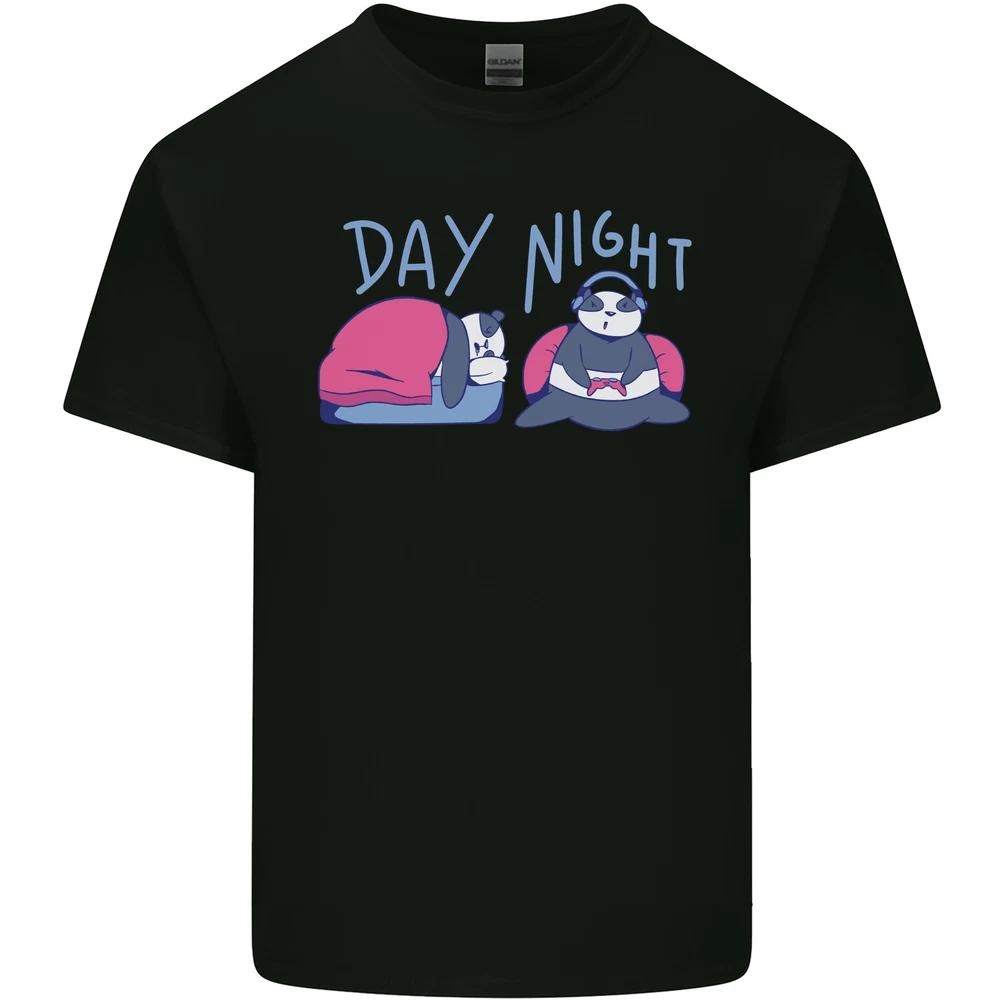 Day Night Gaming Panda Gamer Video Games Unisexs Light Cotton TShirt S