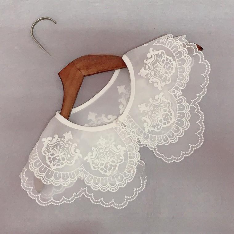 Summer Women Faux Collar With Embroidery And Lace Edging For Dress Decor